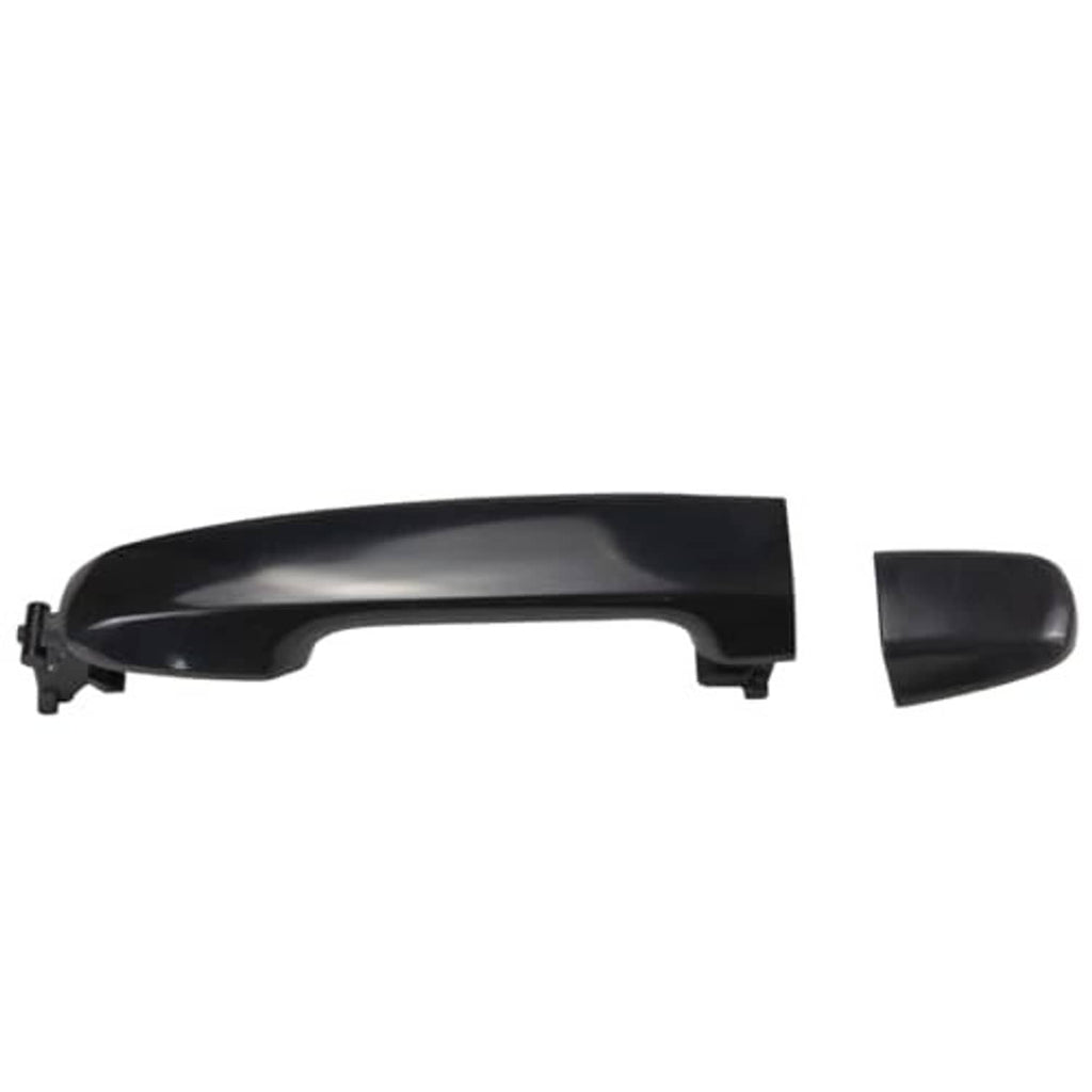 Black exterior door handle with right-side end cap and outer lever