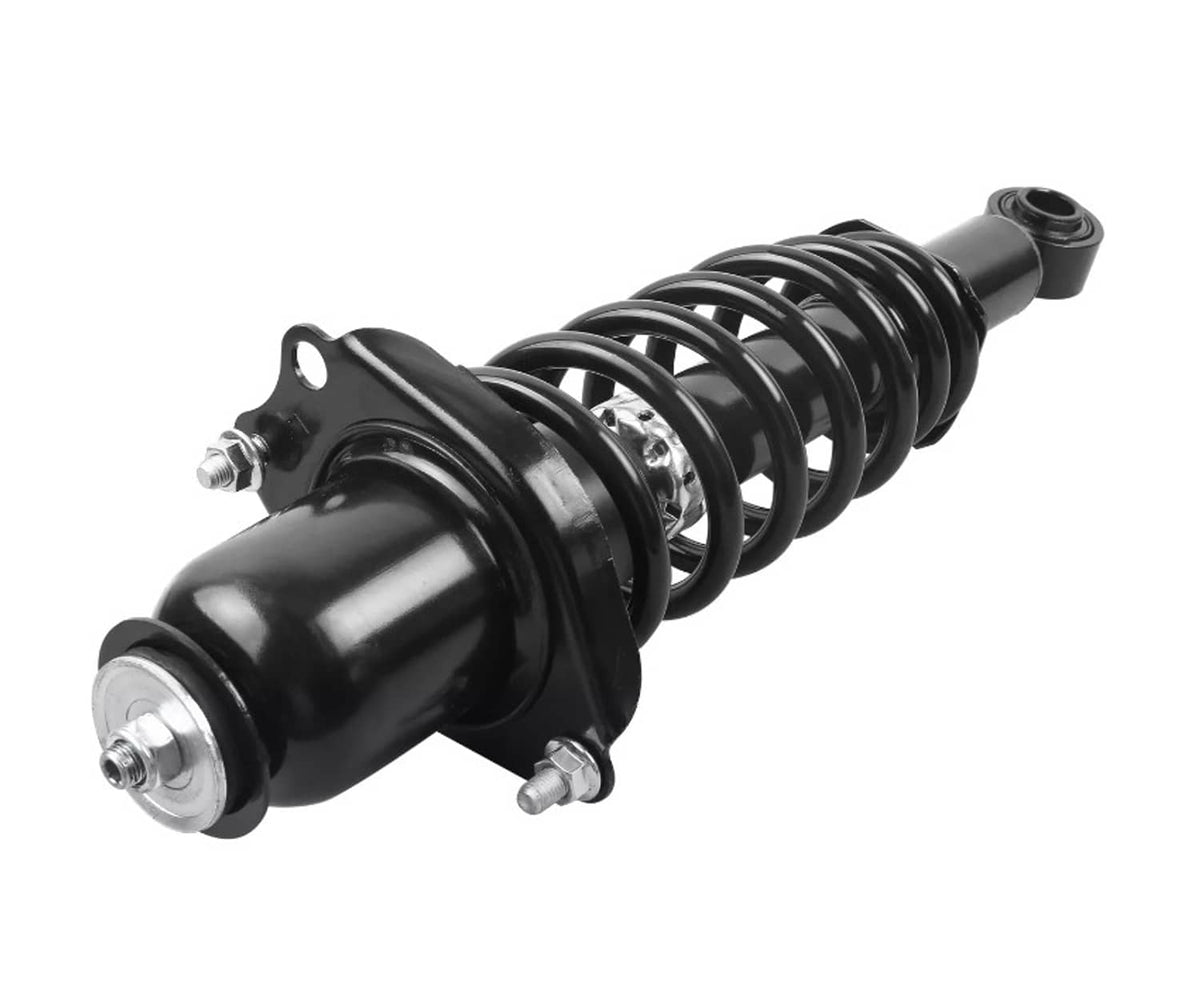 Matte black strut assembly with coil spring and side mount with bolts