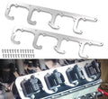 Square coil bracket set with hardware, silver metal plates with U-shaped mounts