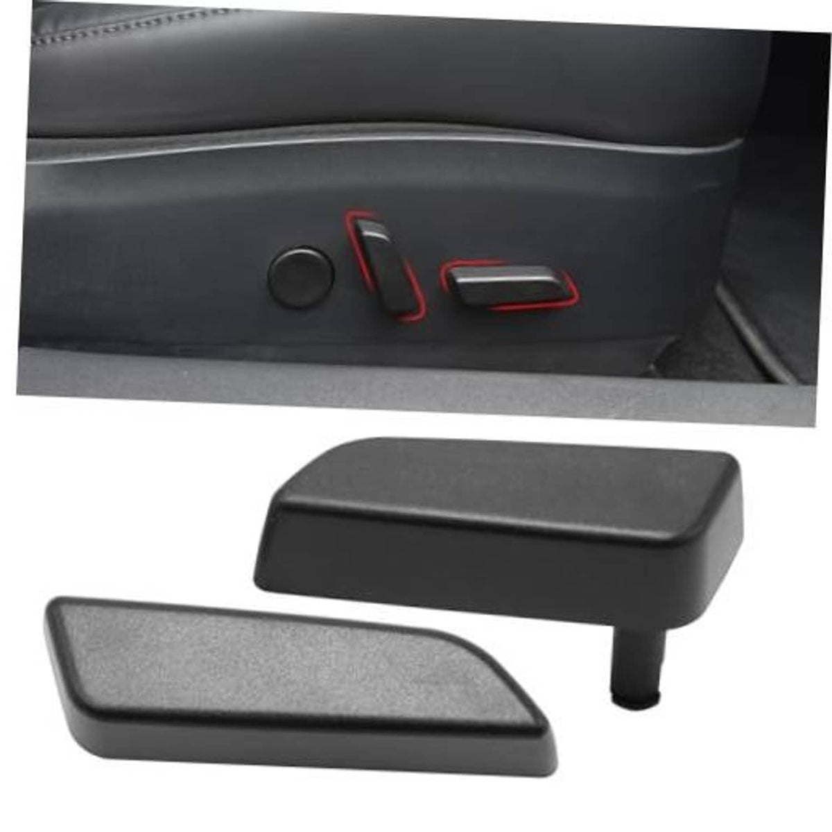 Black seat adjustment button cover pair for the right passenger seat control panel