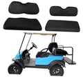 Black polyester mesh golf cart front and rear seat covers, breathable set