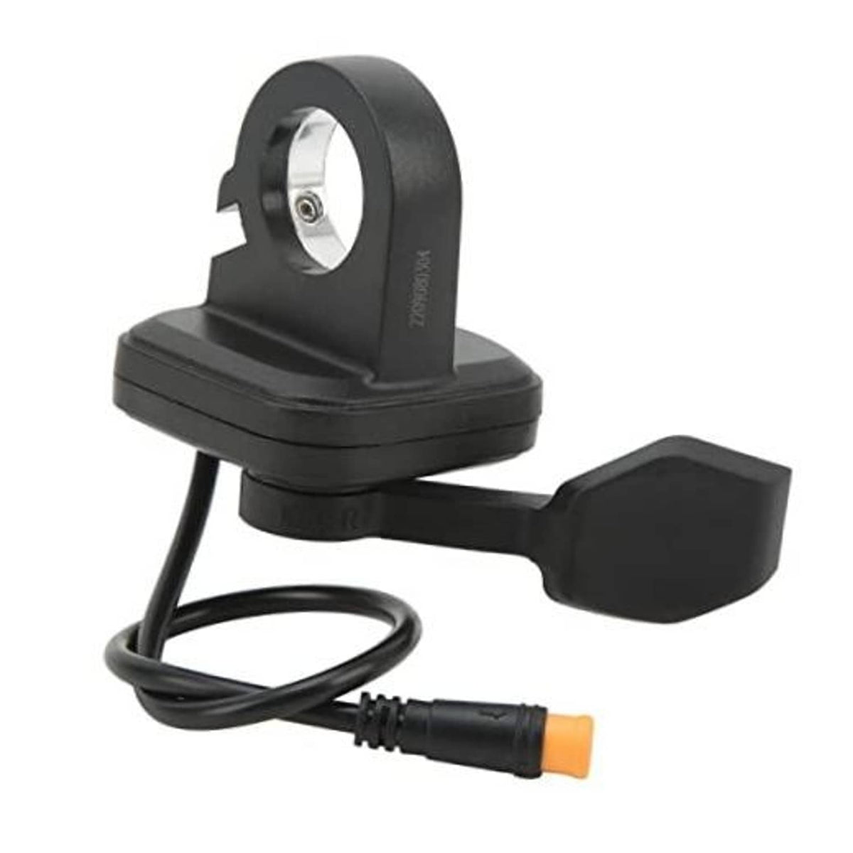 Black 3-pin thumb throttle control with bracket and cable, waterproof housing