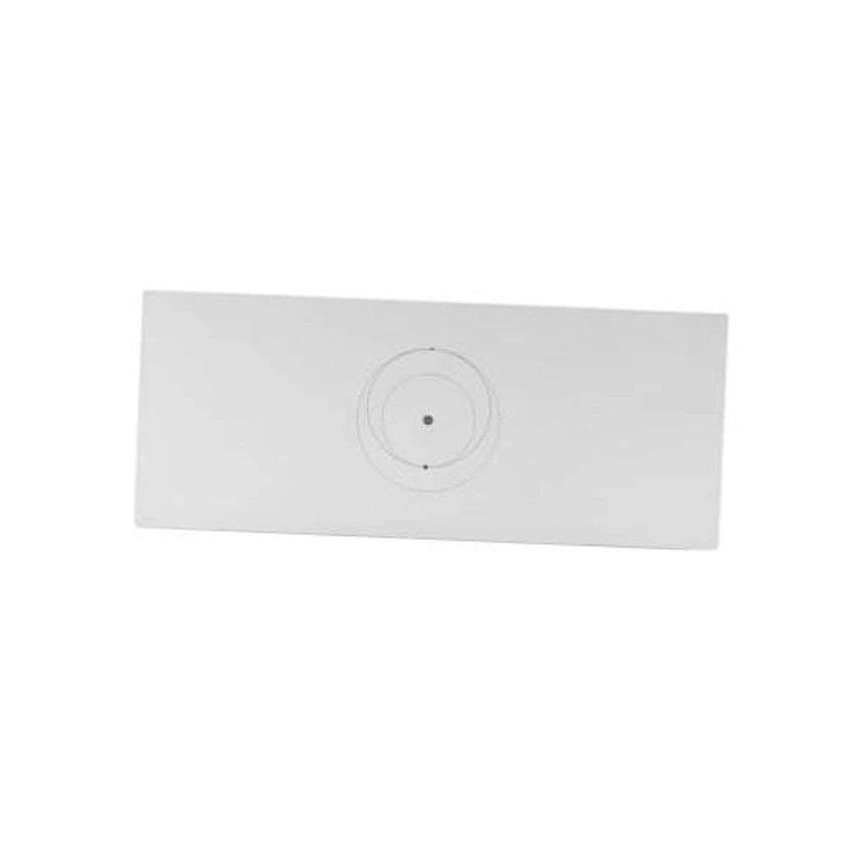 White wall-mounted Wi‑Fi router with circular power/logo button