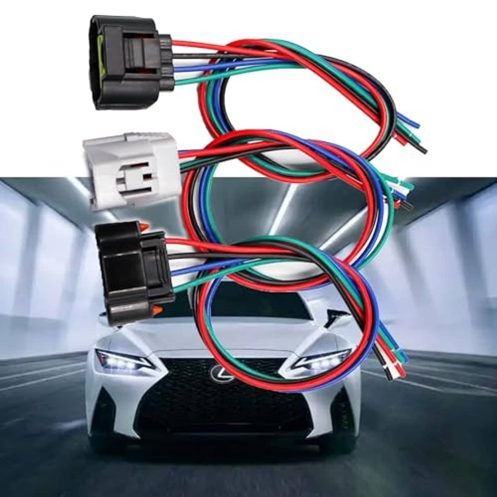 Throttle body connector harness with multiple plug housings and multi-colored wire loops