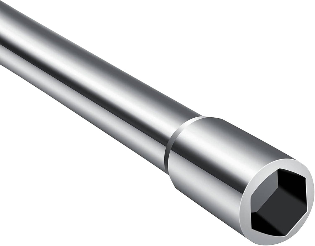 4mm hex screwdriver bit end with silver shaft and black hex socket