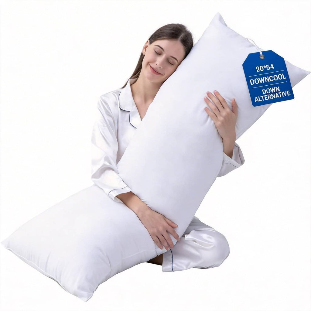 White body pillow insert with breathable filling, large full-size insert only