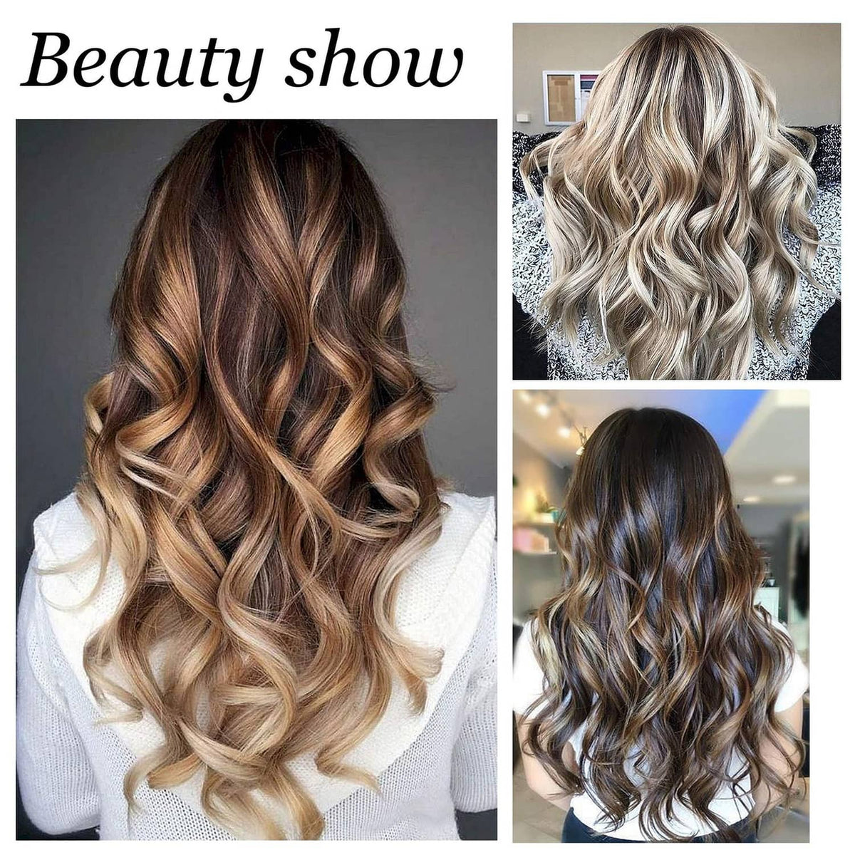 Heatless curled hair styling with soft waves, using pink curlers