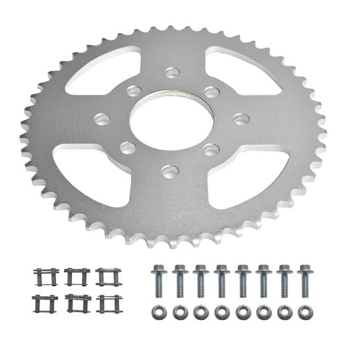 48T steel sprocket, silver-gray finish, 8 mounting holes bolt pattern