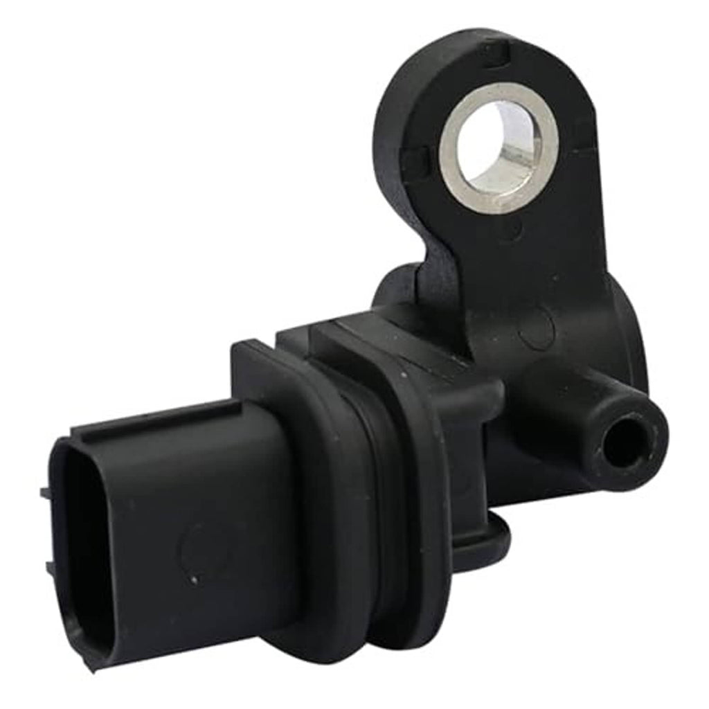 Crankshaft position sensor with black housing, circular mounting hole, and round wire opening
