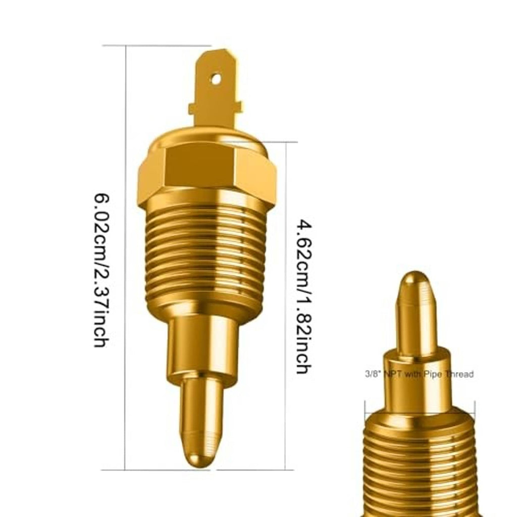 Brass 3/8 NPT thermostat temperature switch with mounting bracket and red sensor