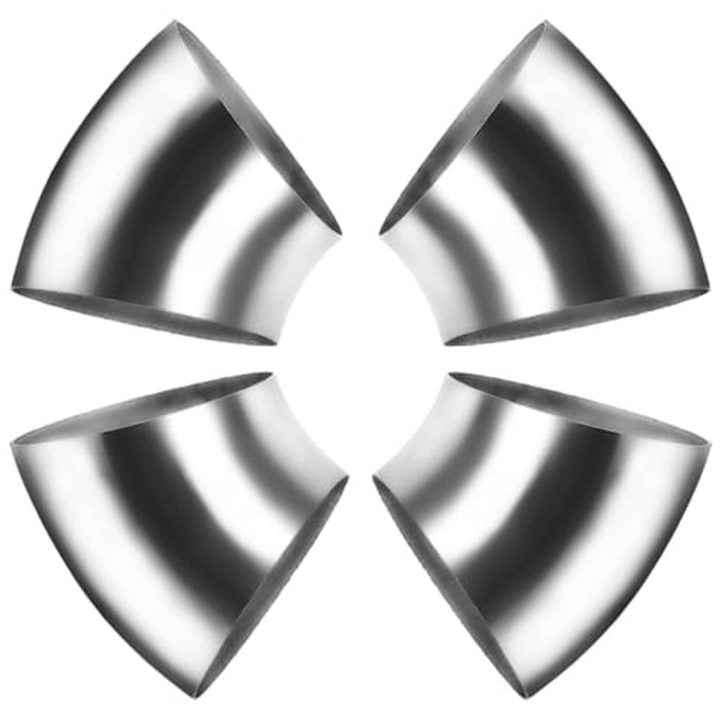 45-degree stainless steel exhaust elbow, multi-angle set, brushed silver