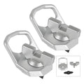 Silver D-ring tie-down brackets, 2-pack with locking latch