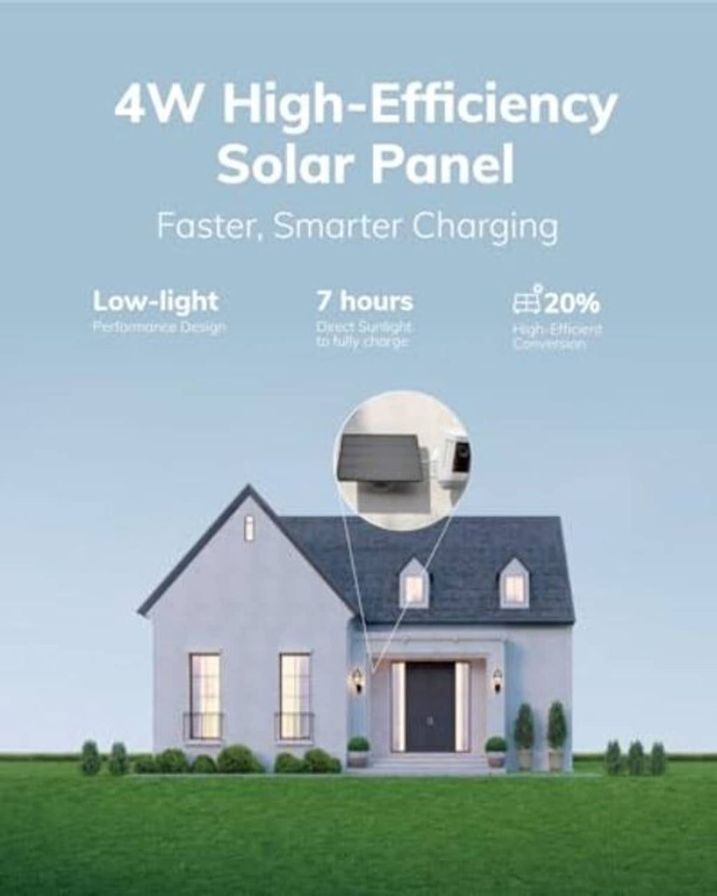 4W solar panel battery with mounting bracket, dark rectangular panel for outdoor charging