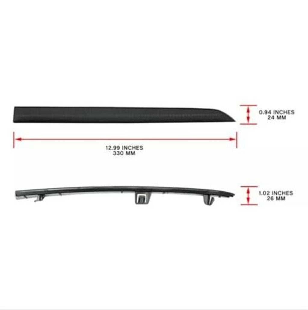 Rear bumper reflector dimensions diagram for the slim left/right reflector pieces