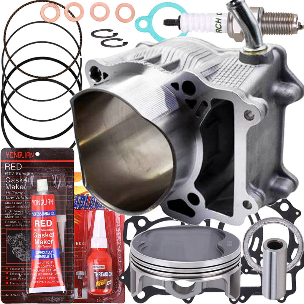Side view of cylinder head assembly with piston, seals, and metal components