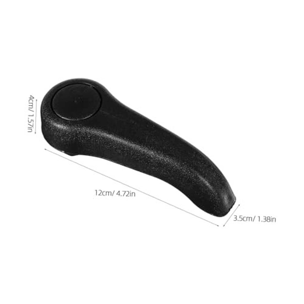 Black seat adjustment lever handles with size markings shown on the product