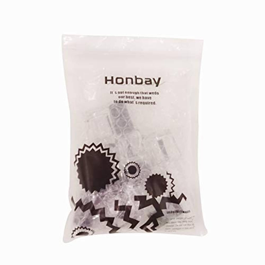 Honbay sealed bag containing clear nail polish bottle caps and brush parts