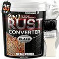 2-in-1 rust converter and metal primer paint can, matte black, 35 oz