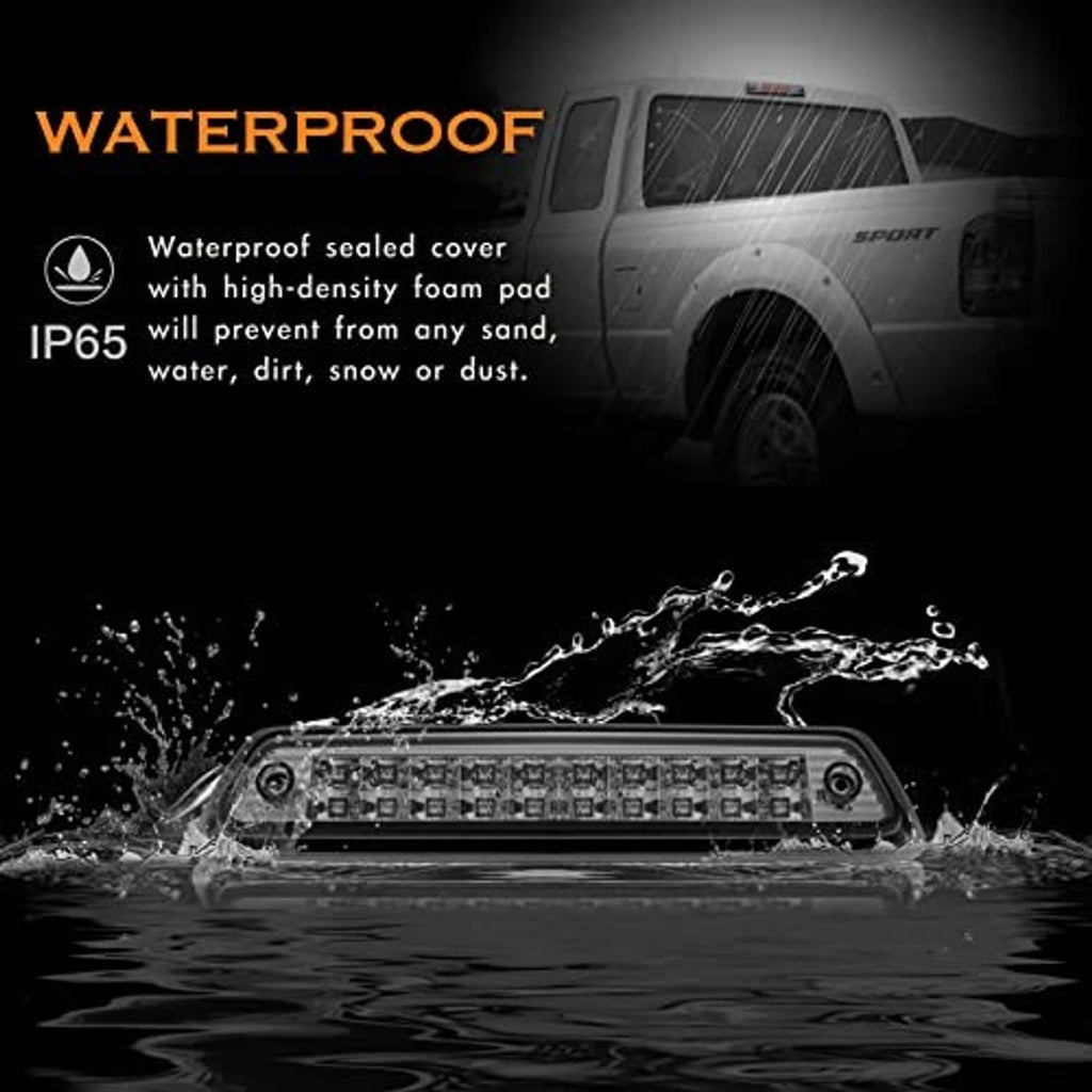 Waterproof IP65 LED third brake light with sealed cover and water-splash protection