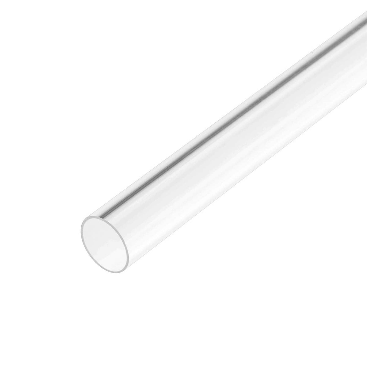 Clear rigid PVC round pipe, 9mm inner diameter, 10mm outer, 1.3 ft length