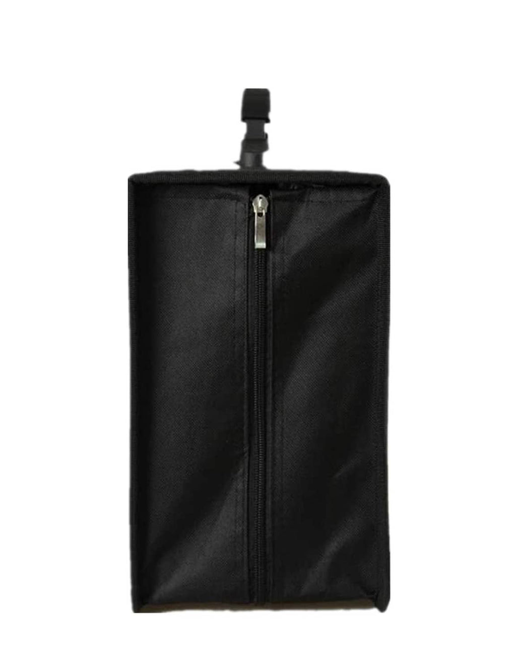 Gray CD/DVD organizer wallet with black fabric and vertical zipper pocket
