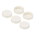 Set of 5 white PVC pipe end cap fittings, round plug couplings for 3-inch pipe