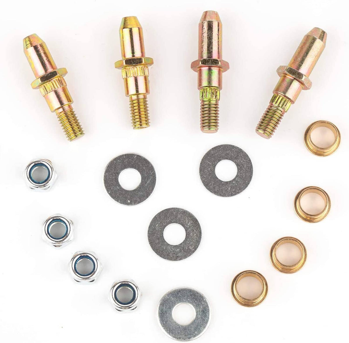 Front door hinge roller pin repair kit with bushings, washers, and lock nuts