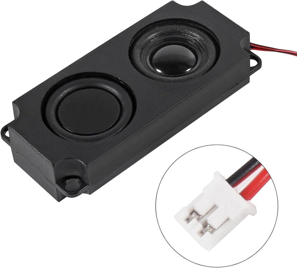Black dual mini speaker module with wiring and connector detail