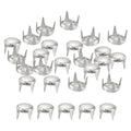 5mm silver round dome stud beads with metal claw prongs, shiny set of 200
