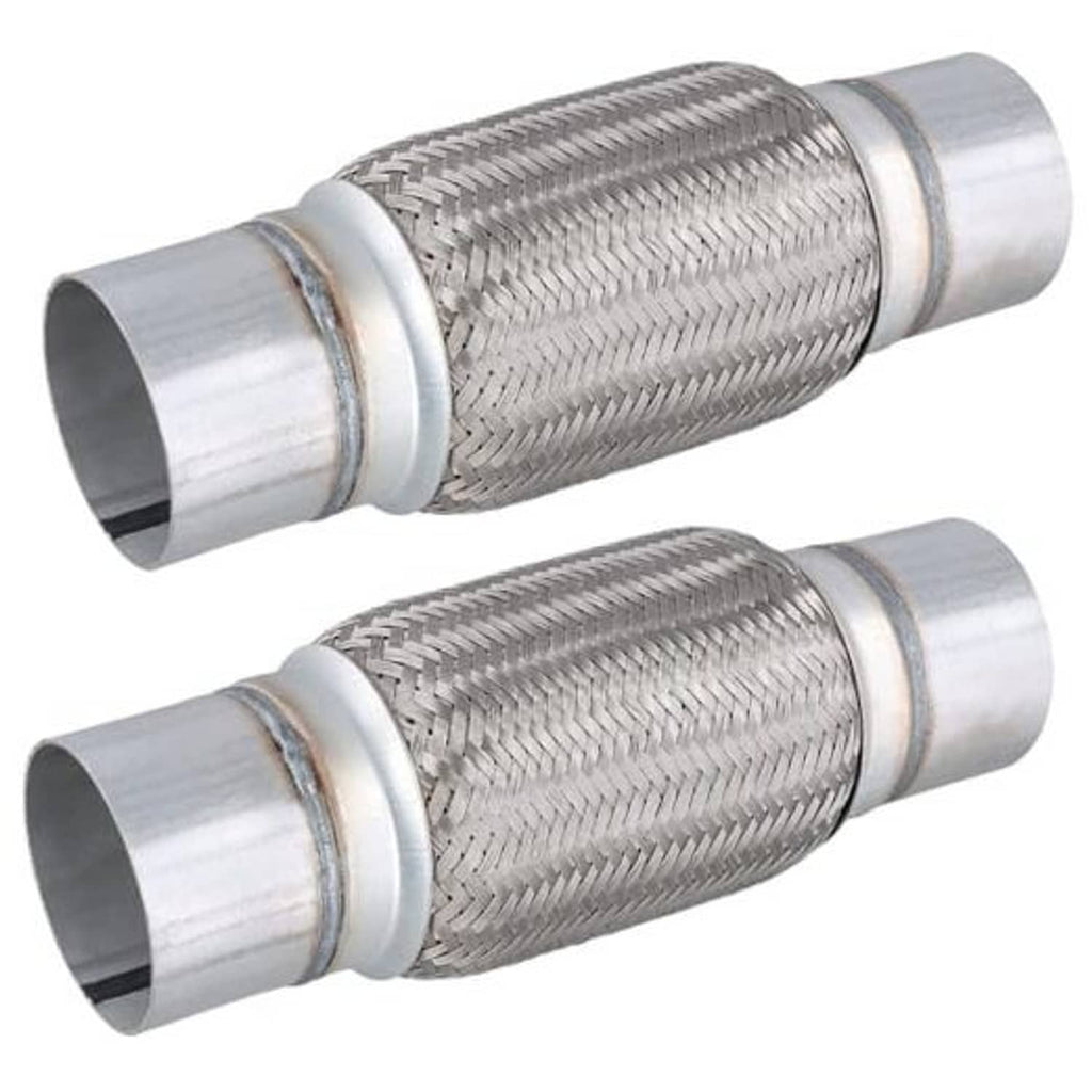 Stainless steel double-braided exhaust flex pipe with flared end couplers