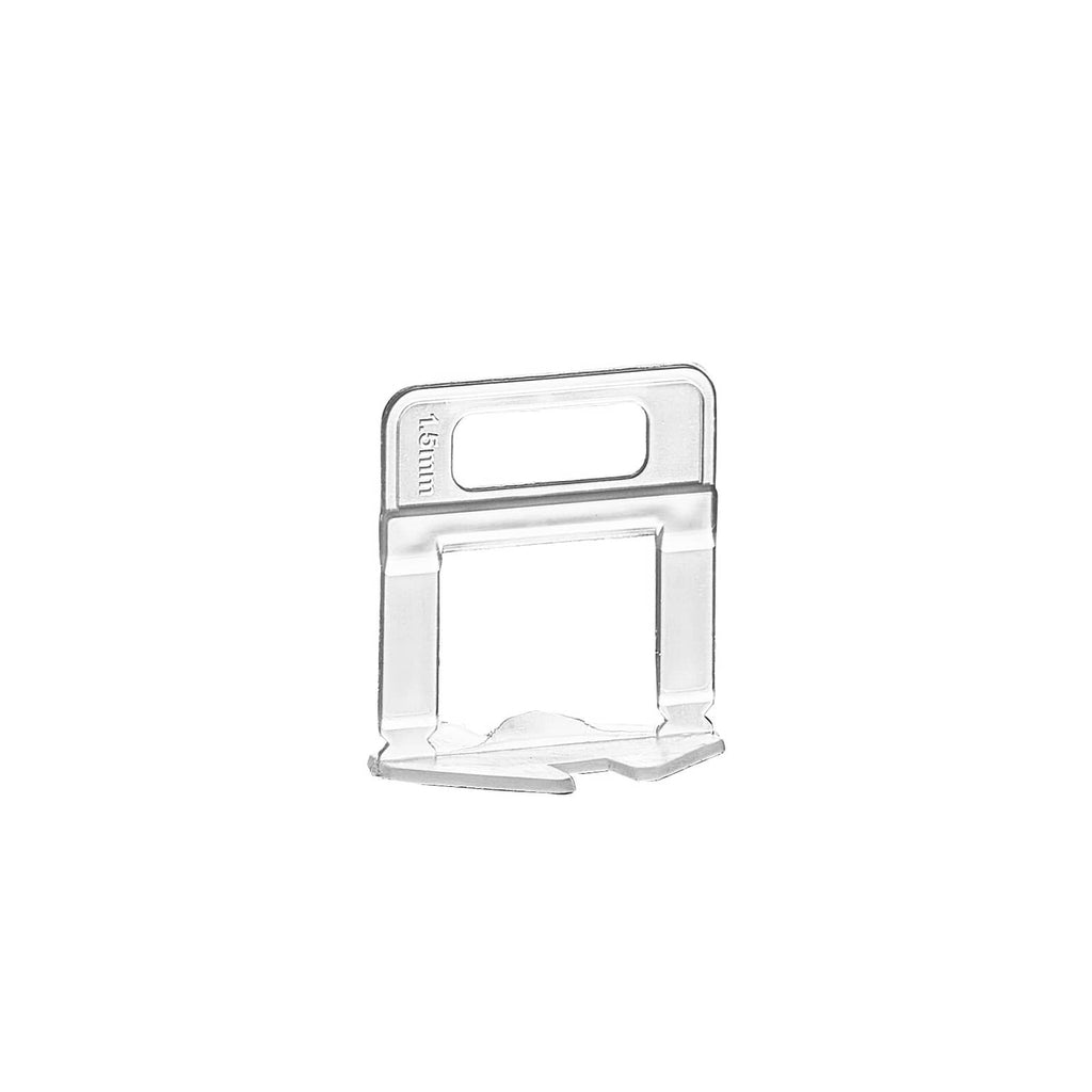 Clear tile leveling spacer clip with wedge slot, small plastic leveling accessory