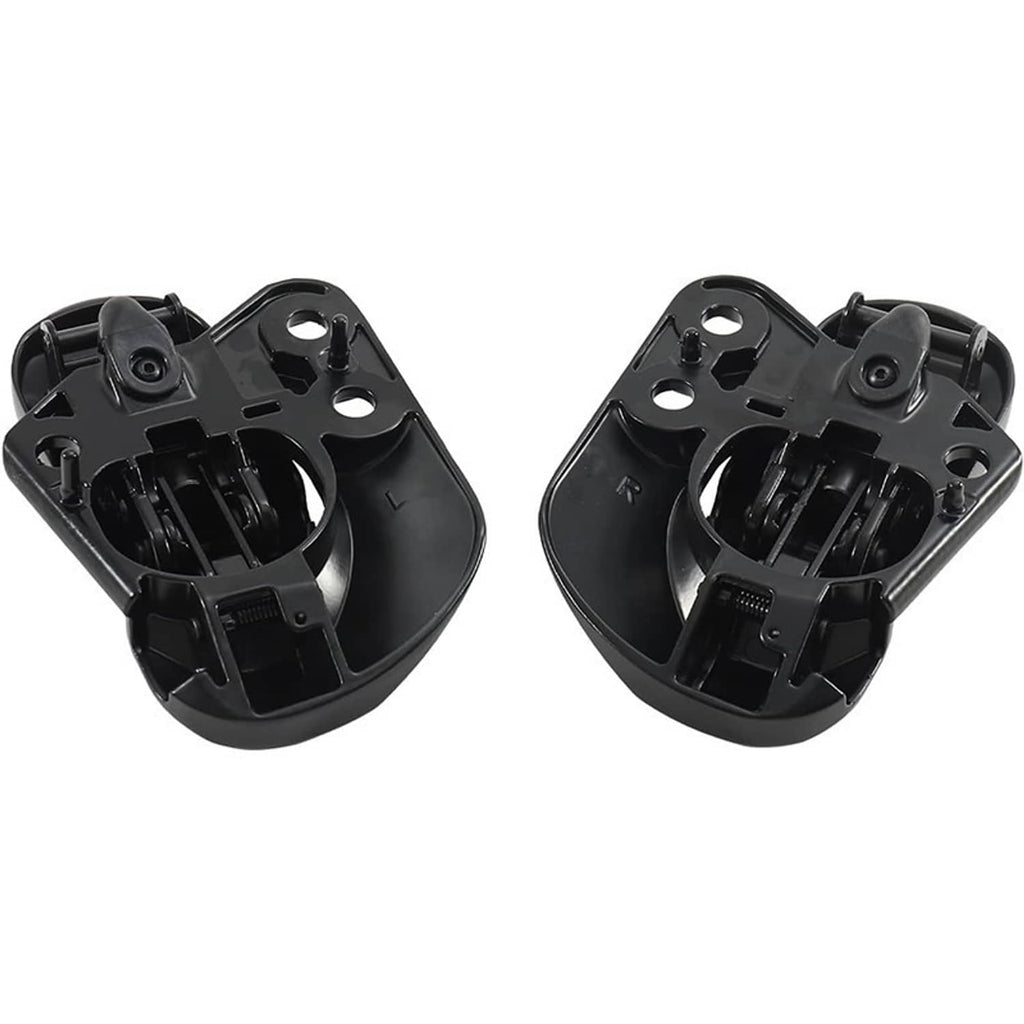 Black soft-top roof latch lock pair with exposed internal mounting brackets