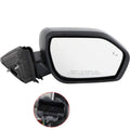 Right side heated mirror with black housing and connector, manual fold style
