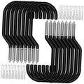 Black U-shaped bike wall hooks with mounting screws, 16-pack storage set.