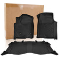 Black all-weather floor mat set with raised channels and two front footwell liners