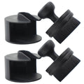 Black tire shine applicator brush set with two brush heads and holders