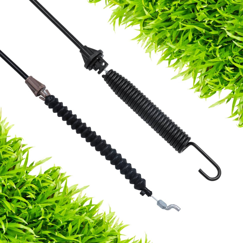 Black coiled deck engagement cable with protective end clip and loop hook