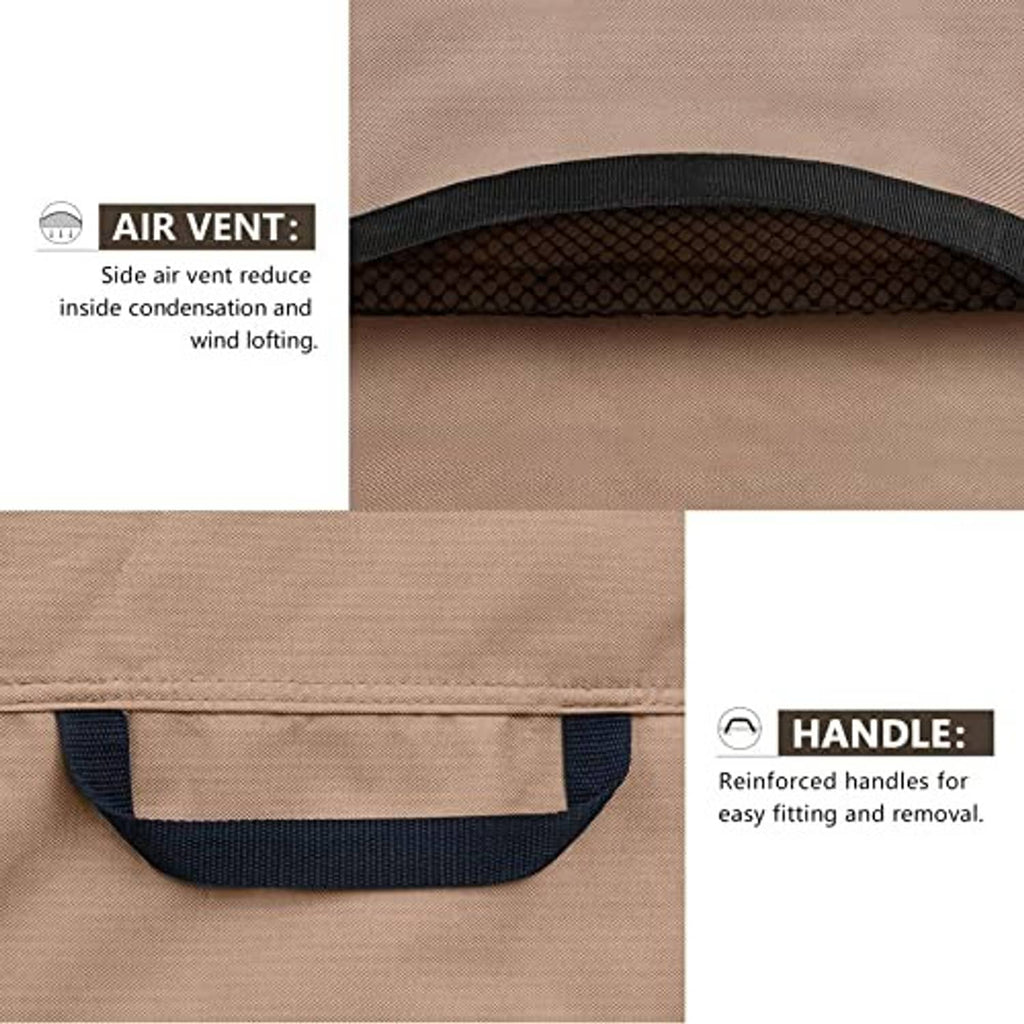 Brown AC cover with side air vent and reinforced handle panel