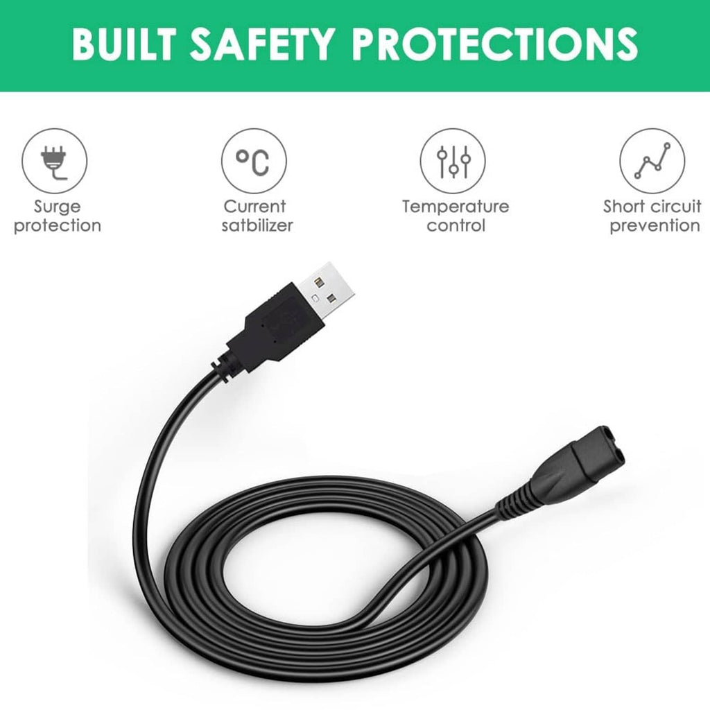 Black USB charging cable with USB-A plug and coiled cord