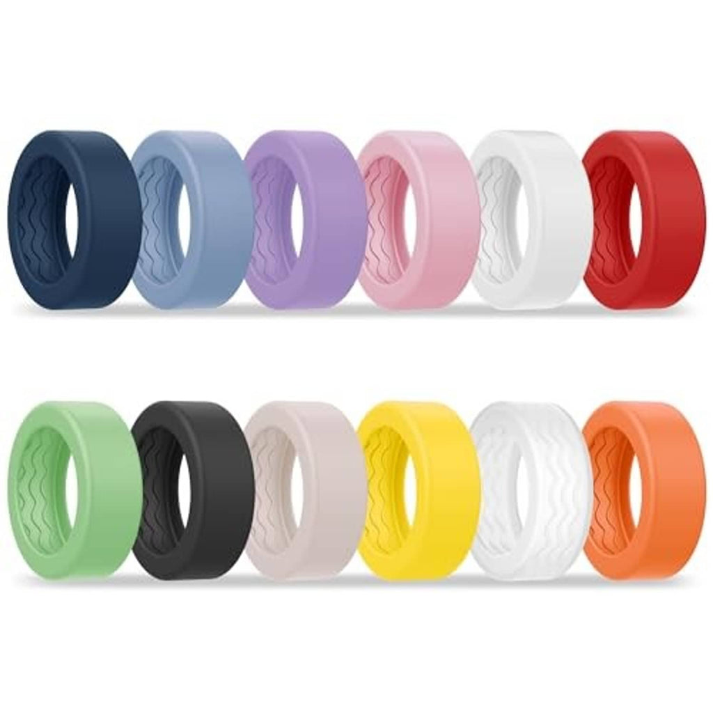 Color variety silicone ring covers set with navy, green, black, yellow, orange