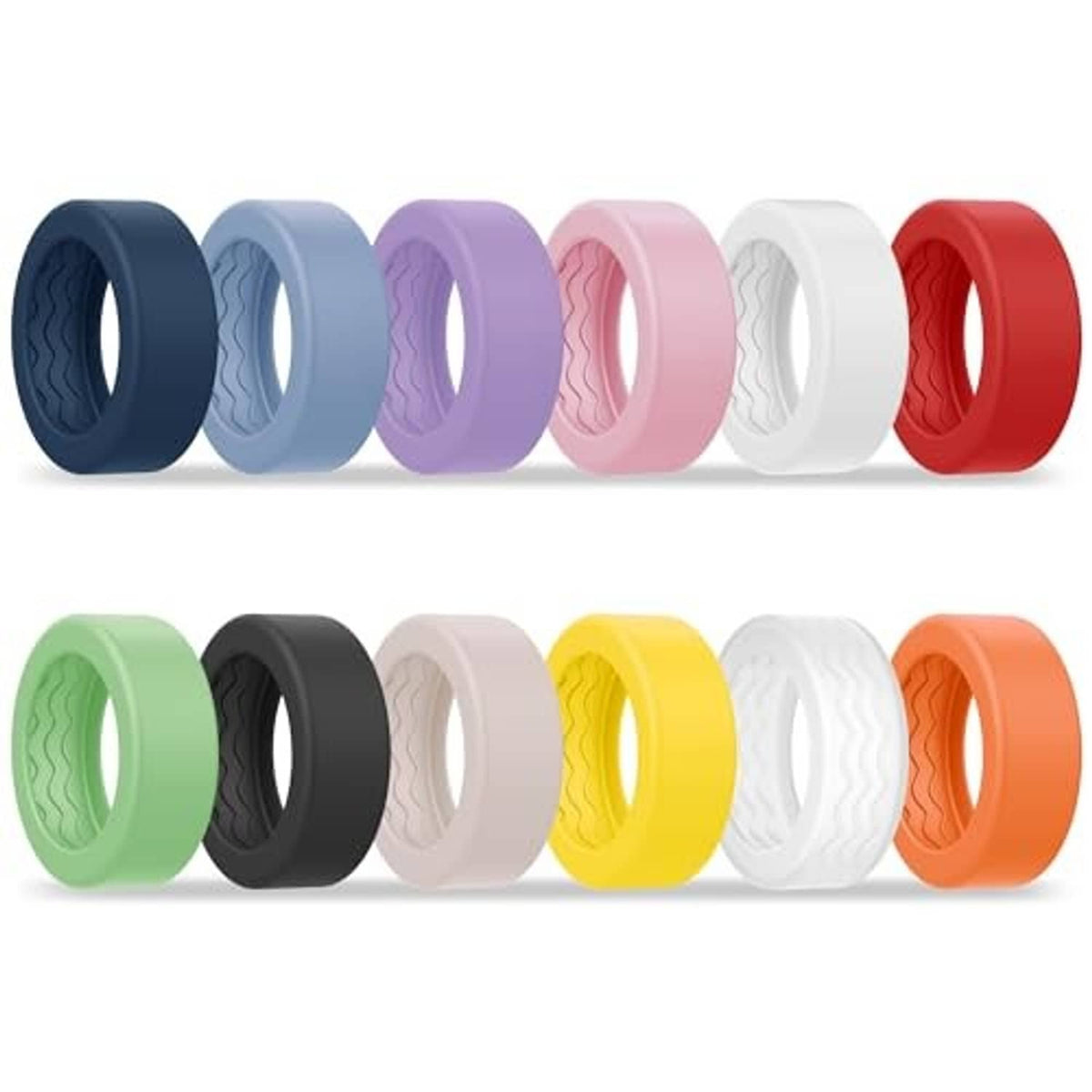 Color variety silicone ring covers set with navy, green, black, yellow, orange