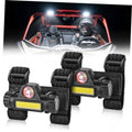Black UTV cage roof light, four LED units with orange lens and yellow light bar.
