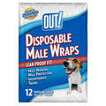 Disposable male dog wrap diapers, leak-proof fit, 12-pack waist size 14–19