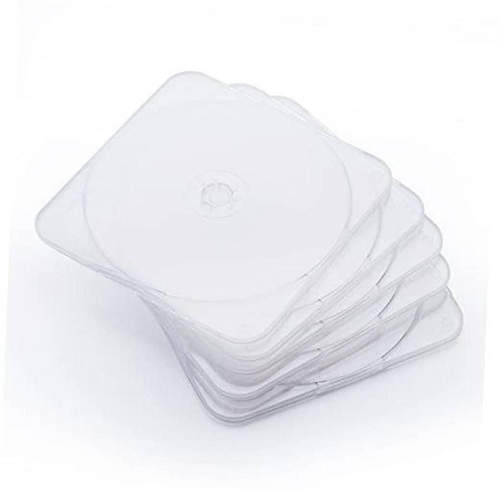 Clear ultra-slim square CD/DVD clam shell cases, stacked (25 pack)