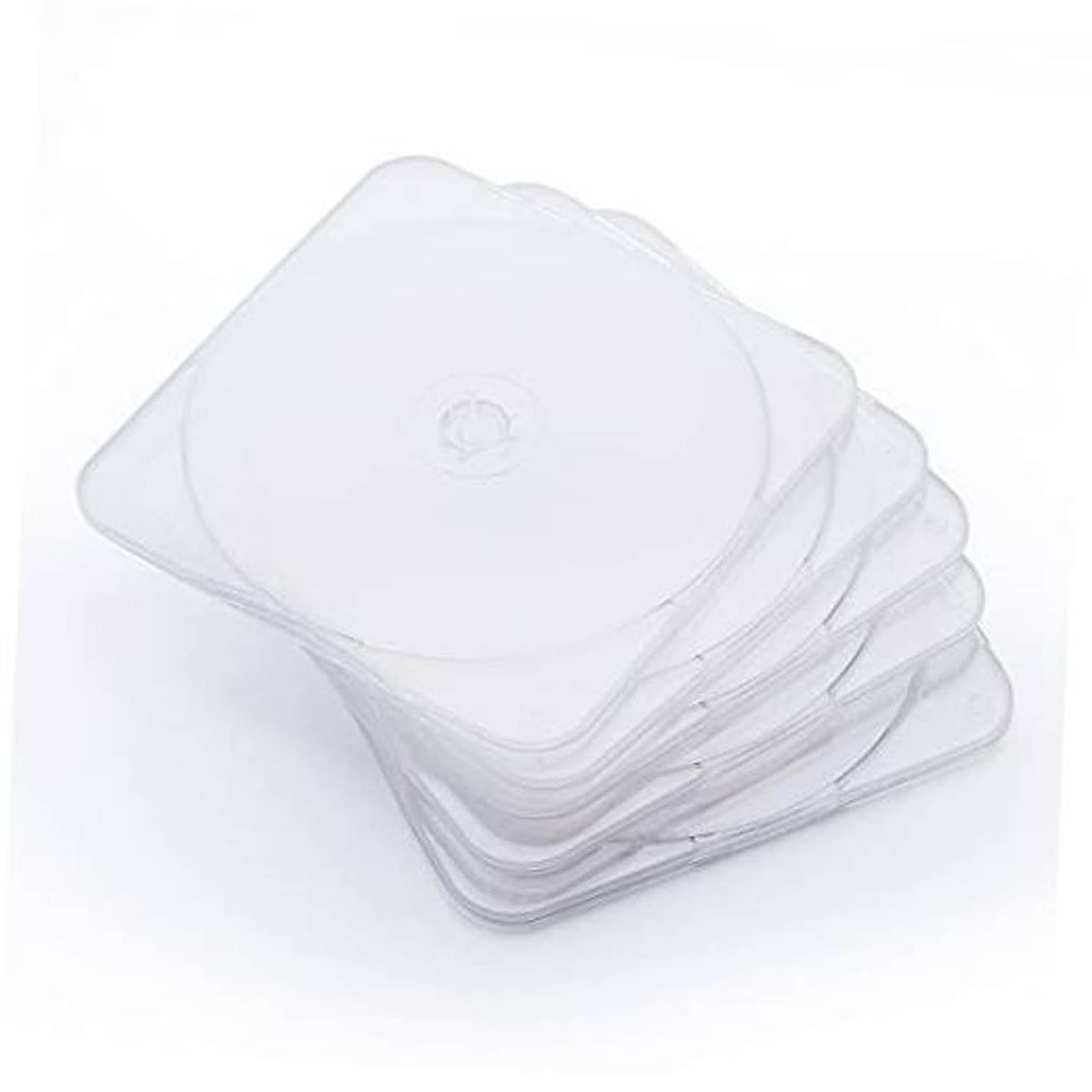 Clear ultra-slim square CD/DVD clam shell cases, stacked (25 pack)