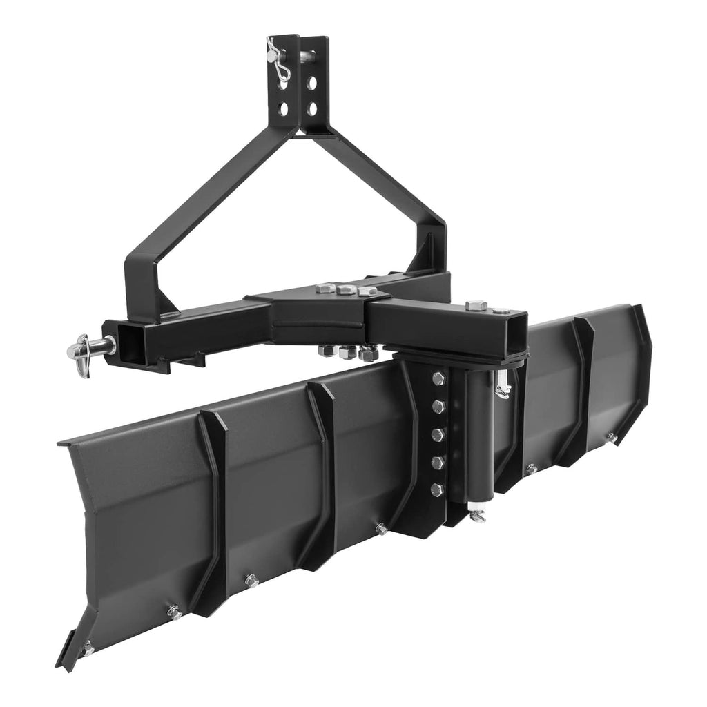 Rear grading blade scraper blade, black steel with three-point hitch mount