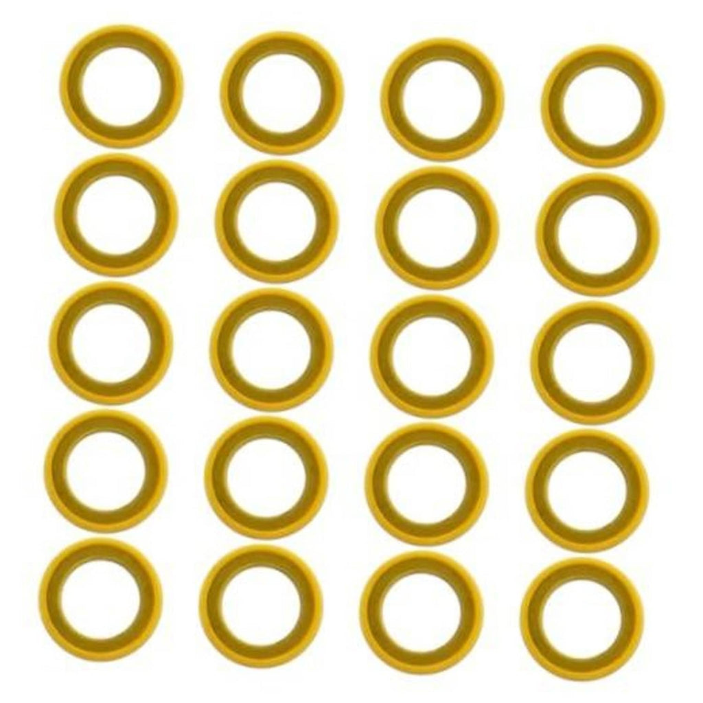 Yellow gearbox drain plug seal rings, 20-pack set