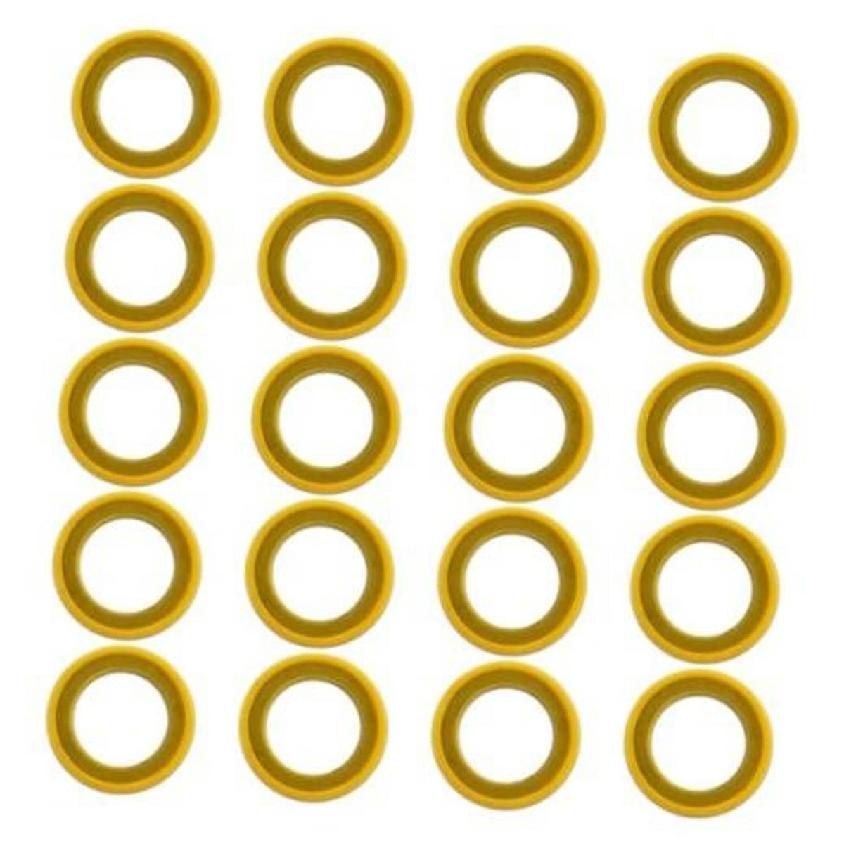 Yellow gearbox drain plug seal rings, 20-pack set