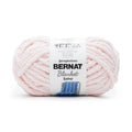 Blush pink chenille-style jumbo yarn skein, soft loop texture, for knitting and crochet