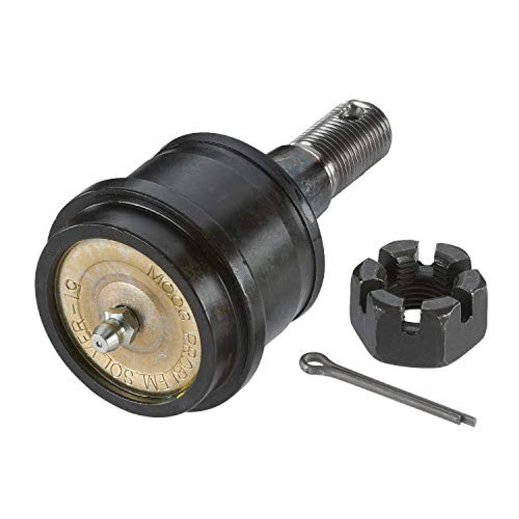 Front upper suspension ball joint with metal stud, black housing, and mounting pin
